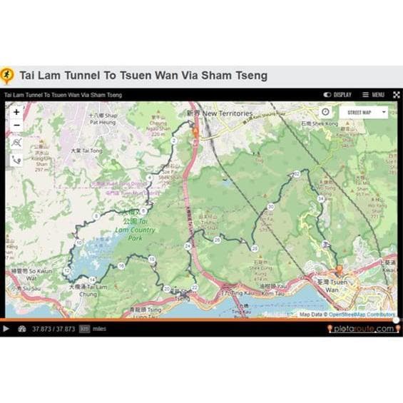 Tai Tam Tunnel to Tsuen Wan via Sham Tseng, GPX file, Gone Running - Gone Running