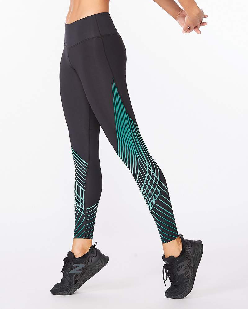 2XU Women's Motion Texture Mid-Rise Compression Tights - Gone Running