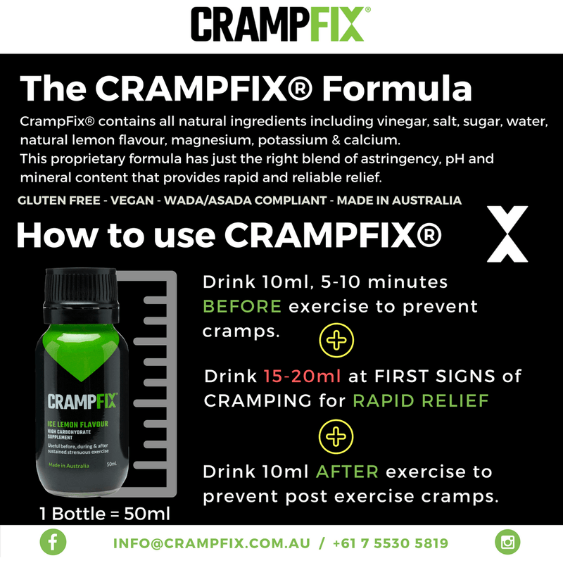 CrampFix QuickFix Shot (Individual 20ml Packet), Electrolyte, CrampFix - Gone Running
